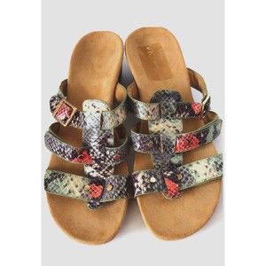 Vionic Wedge Sandals Snakeskin Print Size 8